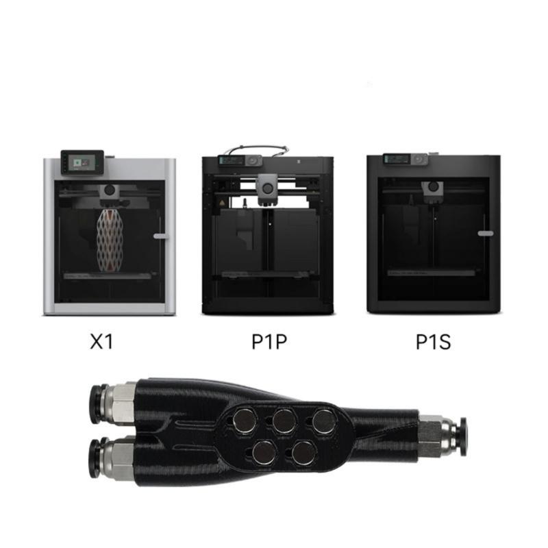 Для Lab X1C P1P/S Адаптер 4-в-1 из ПТФЭ Аксессуары для 3D-принтера Соединители трубок для аксессуаров для 3D-принтеров Lab