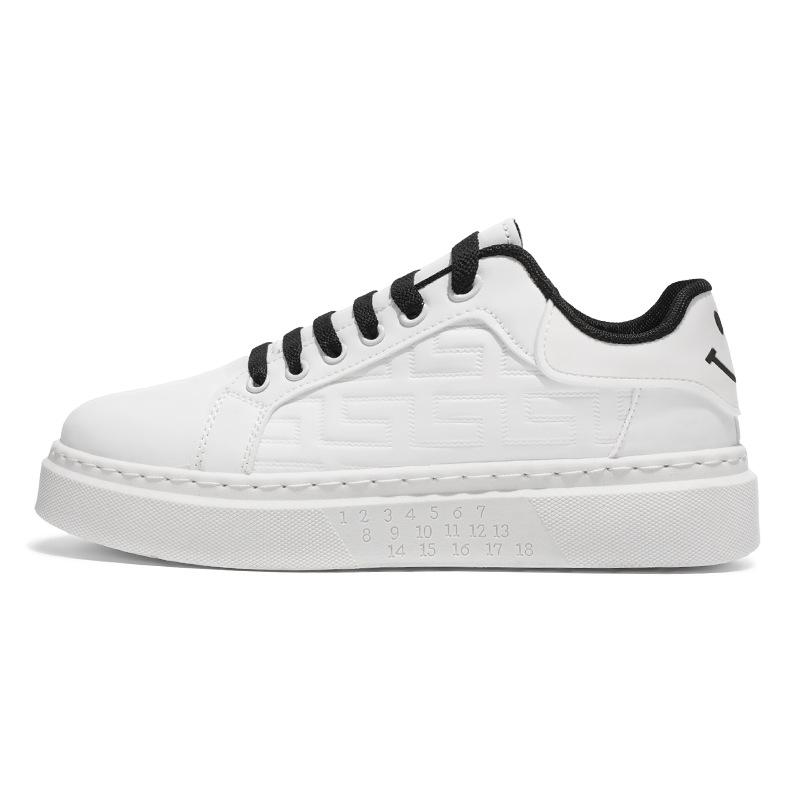 Fashion Spring Platform White Shoes Man Fashion Trend Leather Versatile Casual Shoes Thick Sole Sneakers Height Increasing Tennis Shoes