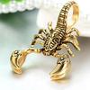 Men's Vintage Punk Carved Scorpion Pendant Faux Leather Cord Short Necklace