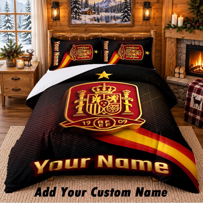 Poland Pattern Bedding 3Pcs Set Custom Name, Bed Sheet And Pillowcases For Home Bedroom