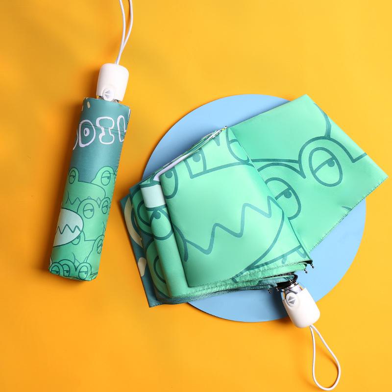 Cartoon Rainproof Automatic Umbrella Vinyl Parasol Three Fold Sun Umbrella Umbrella Plus Umbrella