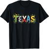 Футболка TEXAS Ретро-вайб Текстовый дизайн Яркие цвета и Сияющие звезды