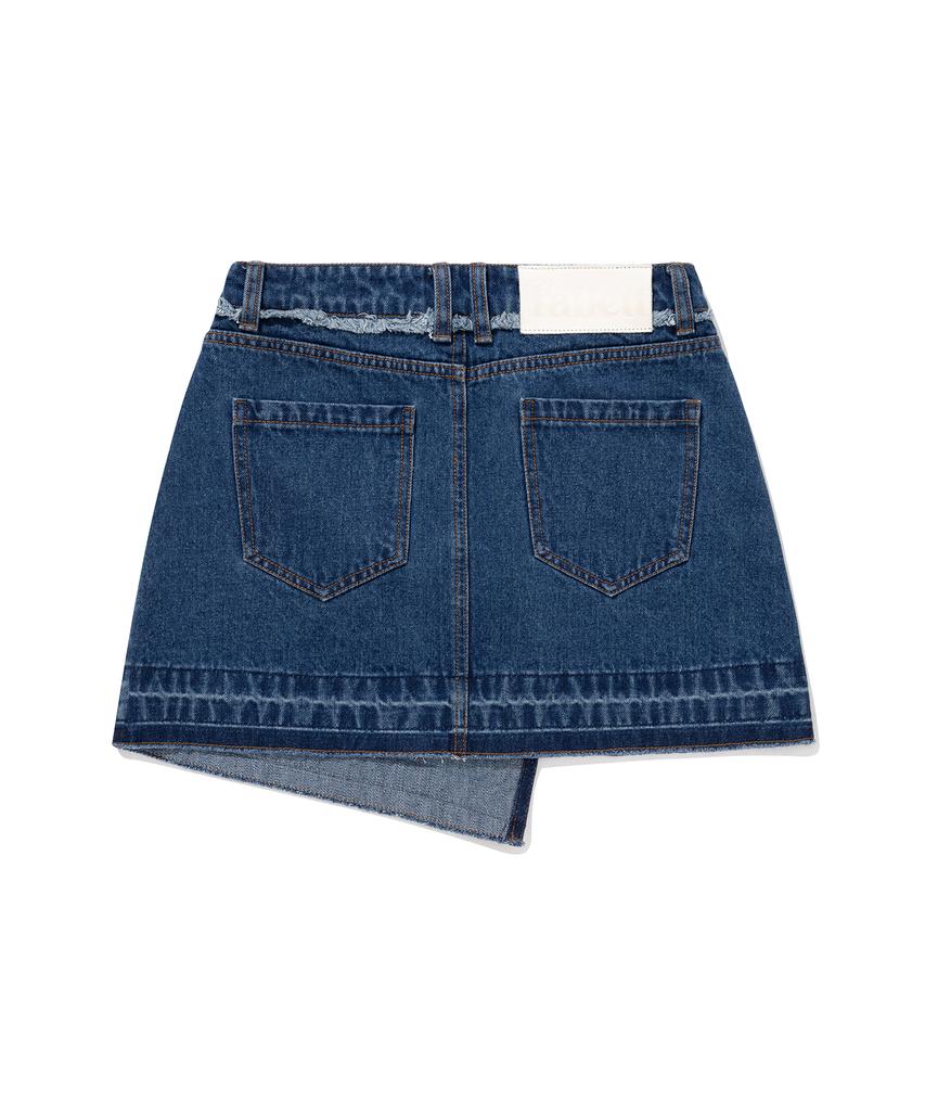 Pallet Wrap Denim Short Skirt Blue