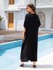 Women's Loose Long Beach Cover-up: Rayon Embroidery Bikini Sunscreen Robe