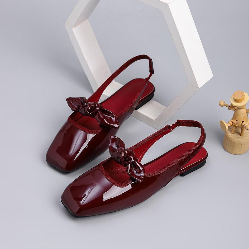 Модные балетки с принтом в горошек для женщин, элегантные туфли Мэри Джейн с эластичной резинкой и квадратным носком, женские лоферы с неглубоким вырезом для весны и осени