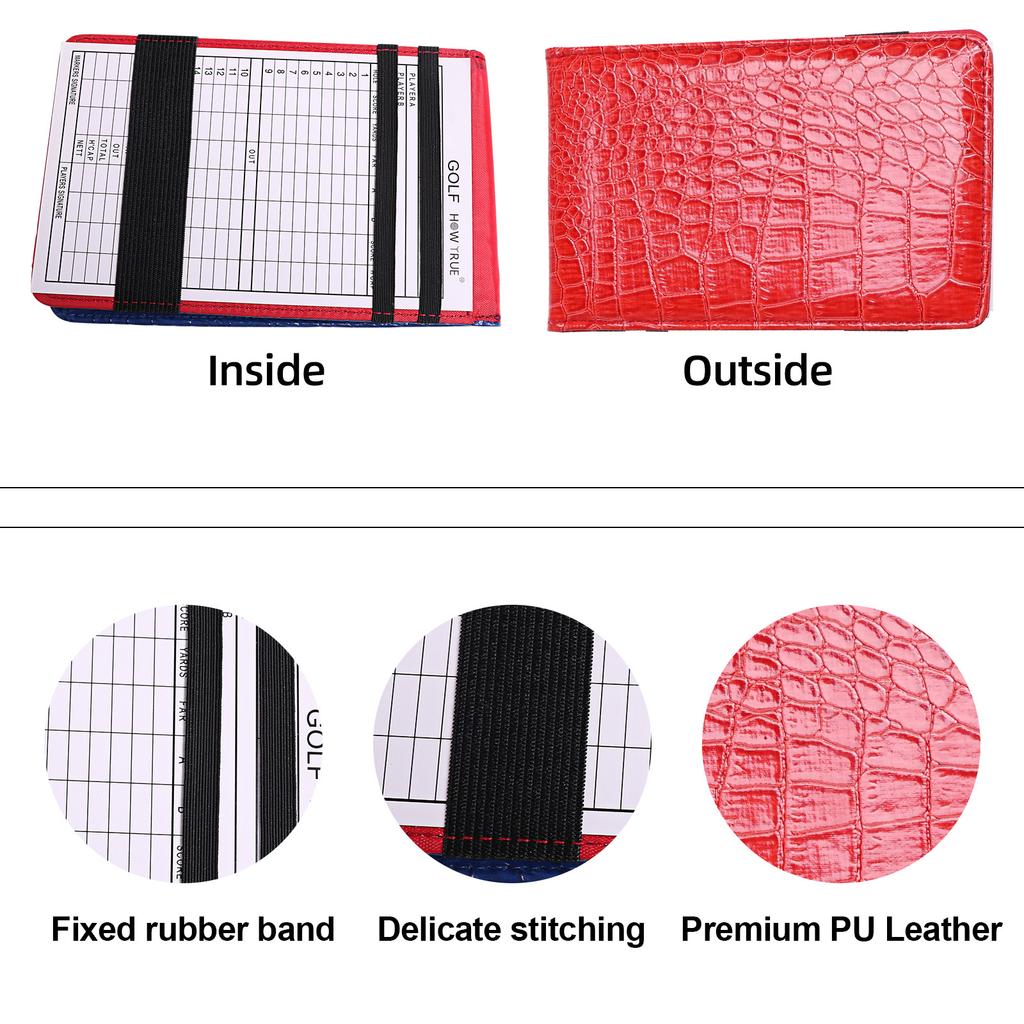 Directly Supplied by the Manufacturer PU Material Golf Scorebook with Elastic Bands and Pencil Holder Golf Accessory