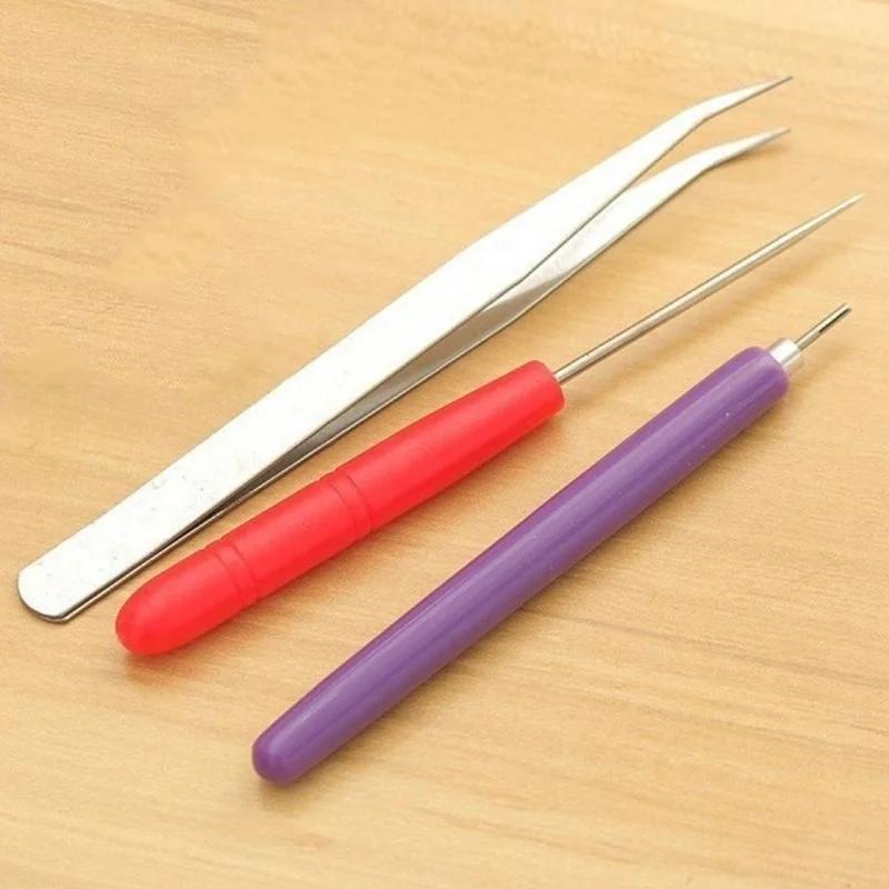 3 Piece Tweezers Feather Pen Needle Slot Pen Tool Kit DIY for Classroom Store Wedding Party Decoration Paper Tools