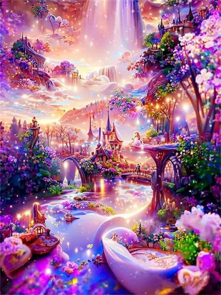 Набор для алмазной живописи «Цветочная фантазия» Полный квадратный круглый вышитый мозаичный дом Пейзаж Домашний декор