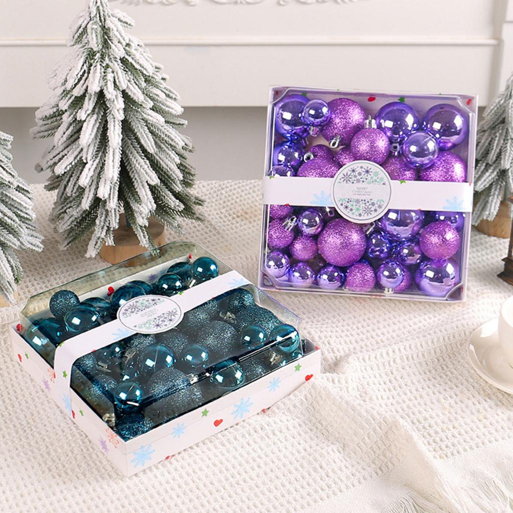 Набор из 44 шт. Небьющиеся рождественские шары Прочный пластик Подвесные украшения для елки Набор декоров для праздничных украшений