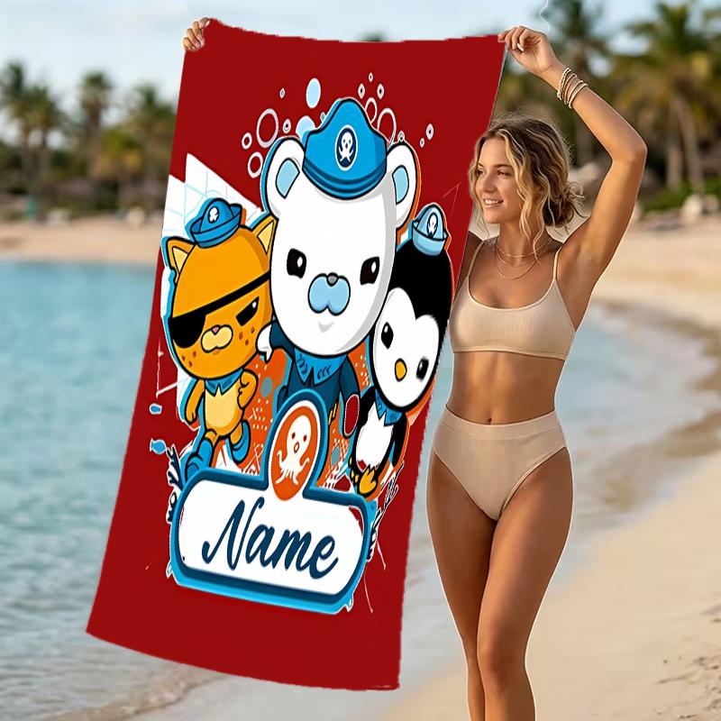 Customizable personalized beach towels Octonauts themed designs.Suitable for the beach, yoga, sports;ideal as beach accessories