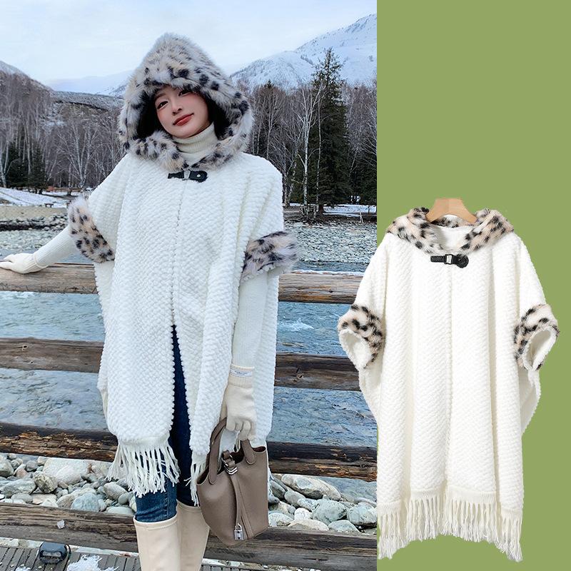 Winter Elegant Scarf Women Ladies Layers Poncho Hooded Tassel Wraps Shawl Casual Warm Scarve Capa Para Mujer Pashmina Cloak New