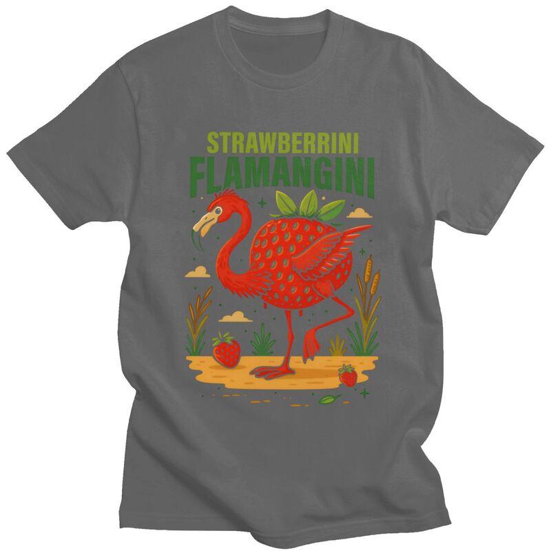 Strawberrini FlaUnisexgini Итальянские Мемы Мозговая Гниль Футболка для Унисекса Футболка Стиль Юмор Короткий Рукав Футболка Свободный Крой Одежда