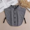 Cotton Fake Collar Classic Tartan Detachable Dickey Collar Half Shirts Blouse False Collar for Women Girls Outfits Accessory