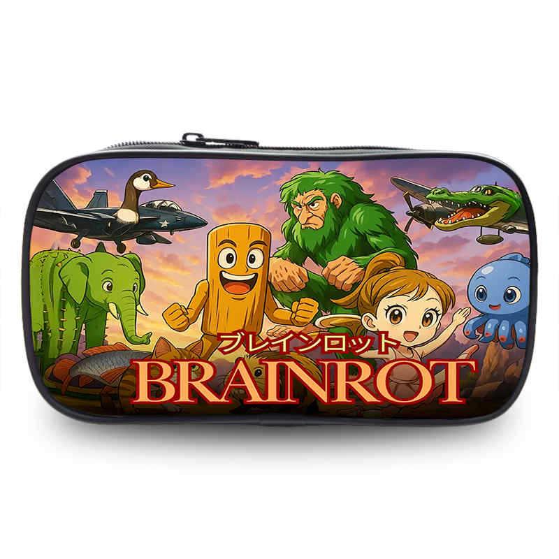 Tralalero Tralala Pencil Cases New Tungtung Sahur Brainrot Kids Stationery Bags Student Back To School Pen Pouch Children Gift