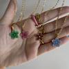 10 Pcs Colorful Flower Pendants Five Petal Flower Charm Jewelry DIY Accessories for DIY Necklace Bracelet Jewelry