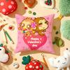 Happy Monkey Cushion Cover Soft Short Plush DoubleSided Printing Home Decor Machine Washable Pillow Case Gift