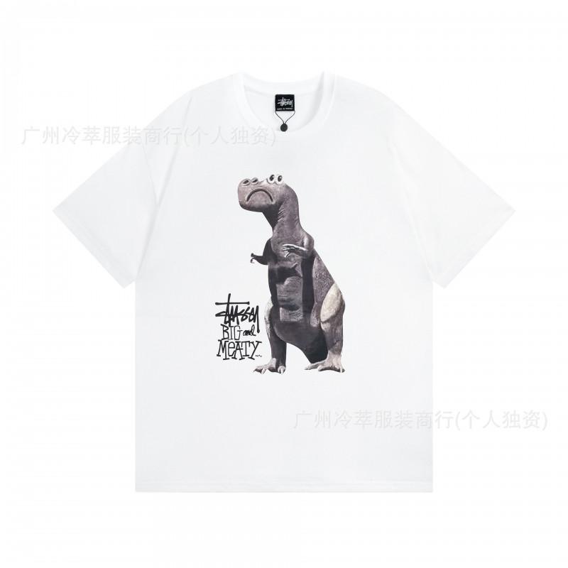 STU American Vintage Graphic T-Shirt Couples White Collection Short Sleeve Men Women Casual