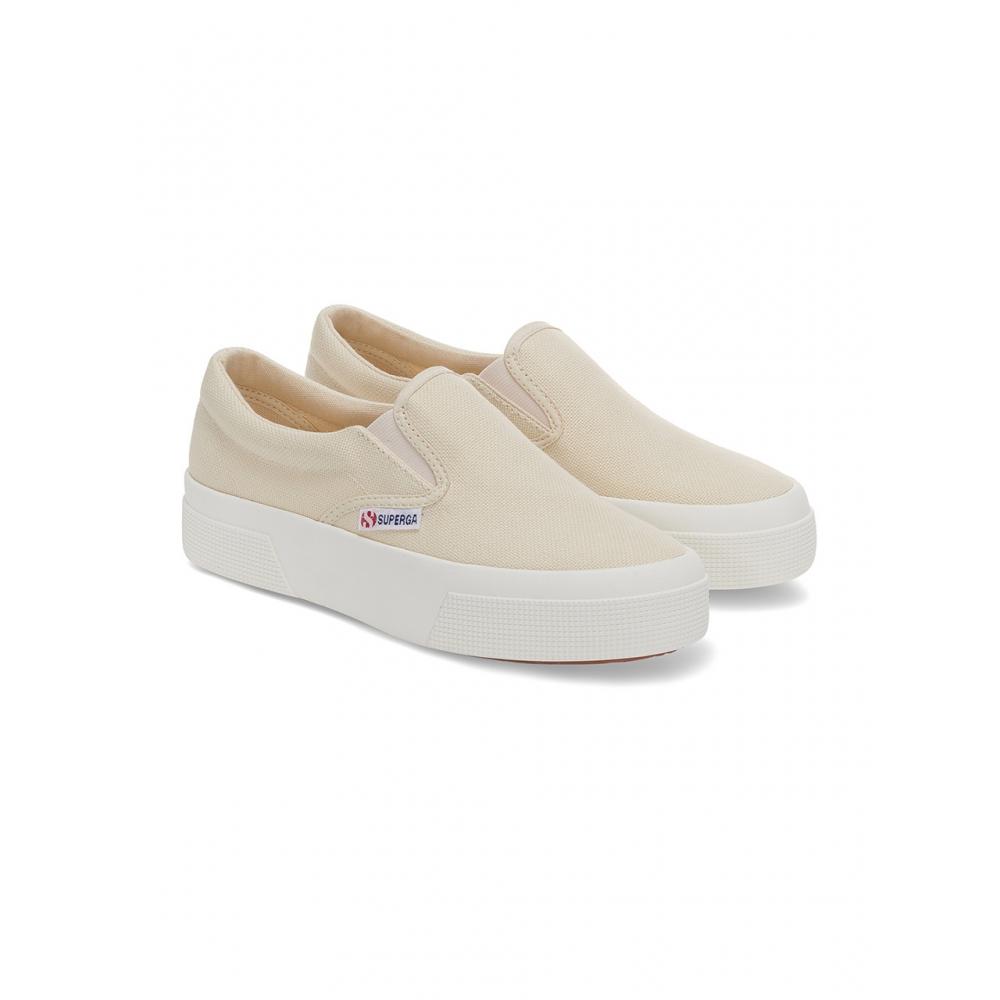 Superga S7122rwakj Superga 2740 Platform Slip On Beige Light Eggshell