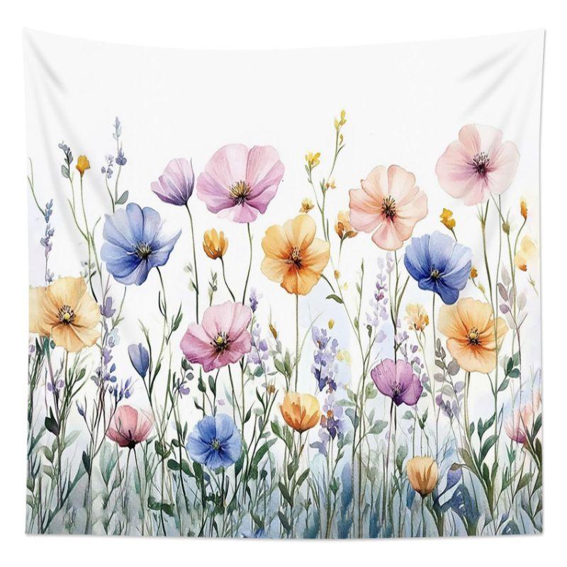 Watercolor Butterfly Eucalyptus Mandala Tapestry, Fresh Wall Hanging, Bohemian Wall Decor for Bedroom Dormitory