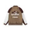 Li-Ning Letter Pattern Embroidered Single-Breasted Long Sleeve Baseball Jacket Men Jacket Brown AJMS139-2