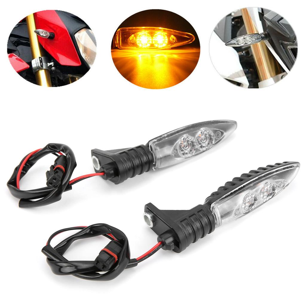 Pair Front Turn Signal Indicator LED Light 12V Replacement for S1000RR R1200GS F800GSClear Lens