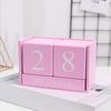Wooden Blocks Desk Calendar Month Date Display Reusable Farmhouse Rustic Solid Wood Perpetual Calendar Home Office Desktop Decoration