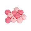 Silicone Beads - RAYHER - Hexagon - 14mm Ø - Pink Tones - 10 Pieces