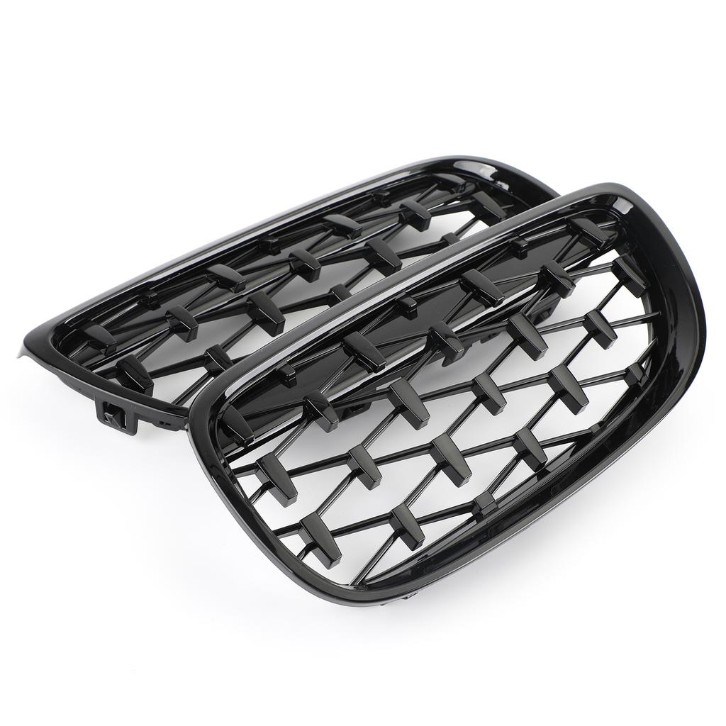 Front Kidney Grille Grill Fit BMW 2007-2010 E92 E93 328i 335i 2DR Meteor Black
