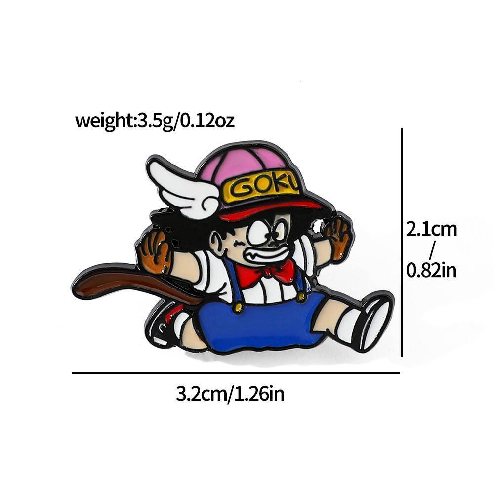 5 Pcs Creative Cartoon Anime Brooch Cute Son Goku Enamel Pin Metal Badge Jewelry Clothing Backpack Accessories Gift for Friends