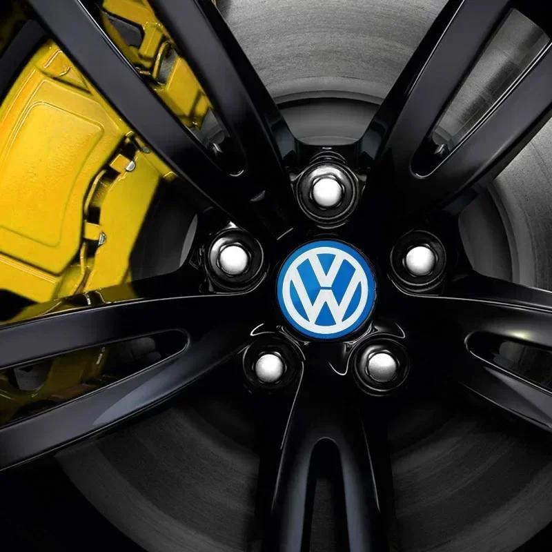 B6 VW For Volkswagen 4Pcs 56/60MM Car Wheel Center Hub Caps Logo Cover Accessories For Volkswagen Santana GTI Rline Polo Golf Pa