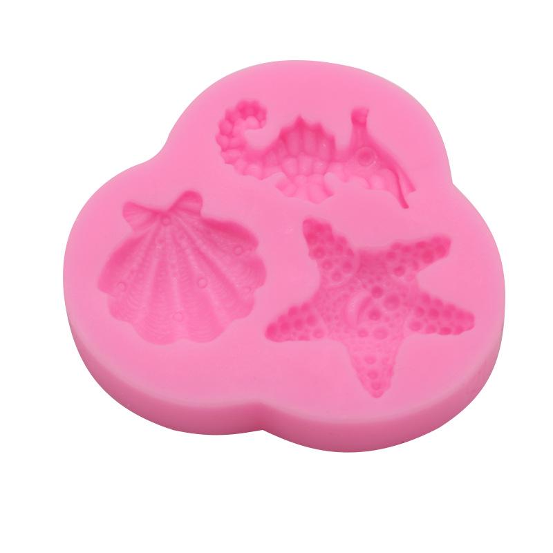 Marine Series Liquid Silicone Mold Fondant Silicone Mold Baking Cake Decoration Drop Plastic Mold