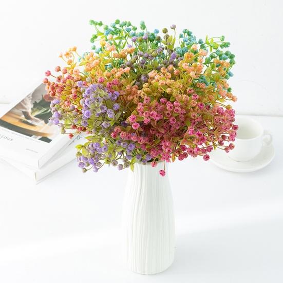 1 ветка, искусственный цветок, не засохший, декоративный, красочный, практичный, 5 вилок, 150 голов, имитация букета гипсофилы, реквизит для сцены