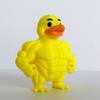Статуэтки Желтой Утки Мускулистые Декор для Дома 3D Печатные Игрушки Креативная Маленькая Фигурка Утки Настольные Украшения Подарки на День Рождения Детей