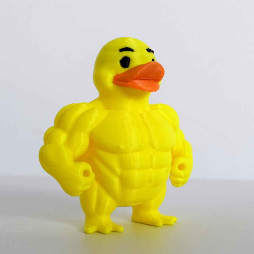 Yellow Muscle Duck Statues Home Decoration 3D Printed Toys Creative Small Duck Figurine Desktop Ornaments Kids Birthday Gifts