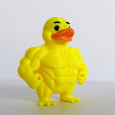 Статуэтки Желтой Утки Мускулистые Декор для Дома 3D Печатные Игрушки Креативная Маленькая Фигурка Утки Настольные Украшения Подарки на День Рождения Детей
