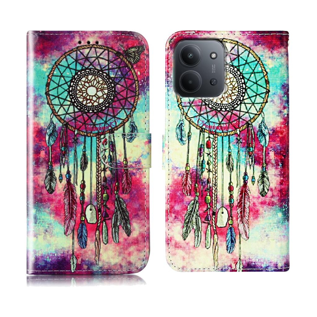 Для Xiaomi Redmi Redmi 15C 4G (США) (173мм)/15C 5G (США) (173мм)/Poco C85 4G (173мм) Чехол Мраморная Покраска Кожаный Чехол для Телефона