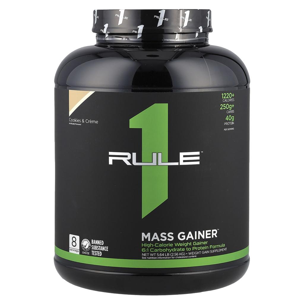 Rule One Proteins Mass Gainer, Cookies & Cream, 5.64 Lb (2.56 Kg)