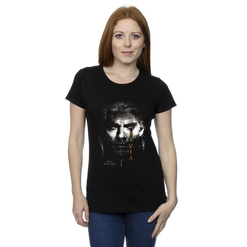 Netflix Womens/Ladies The Witcher Geralt Glowing Eyes Cotton T-Shirt