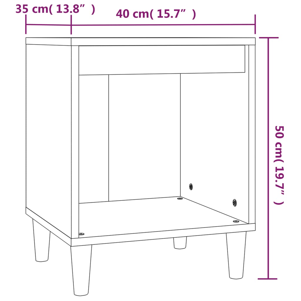 Nightstands 2 pcs Sonoma Oak 40 x 35 x 50 cm
