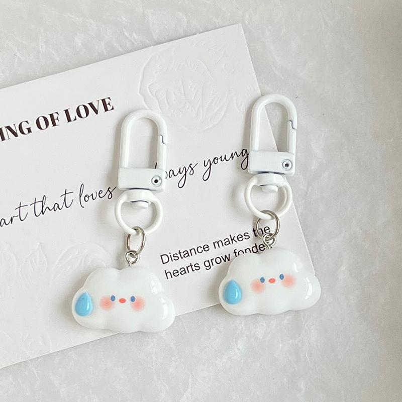 Ins Style Cute Cloud Keychain For Car Keys Accessories Kawaii Creative Keyring For Women Handbag Bag Charms Curtain Key Chains