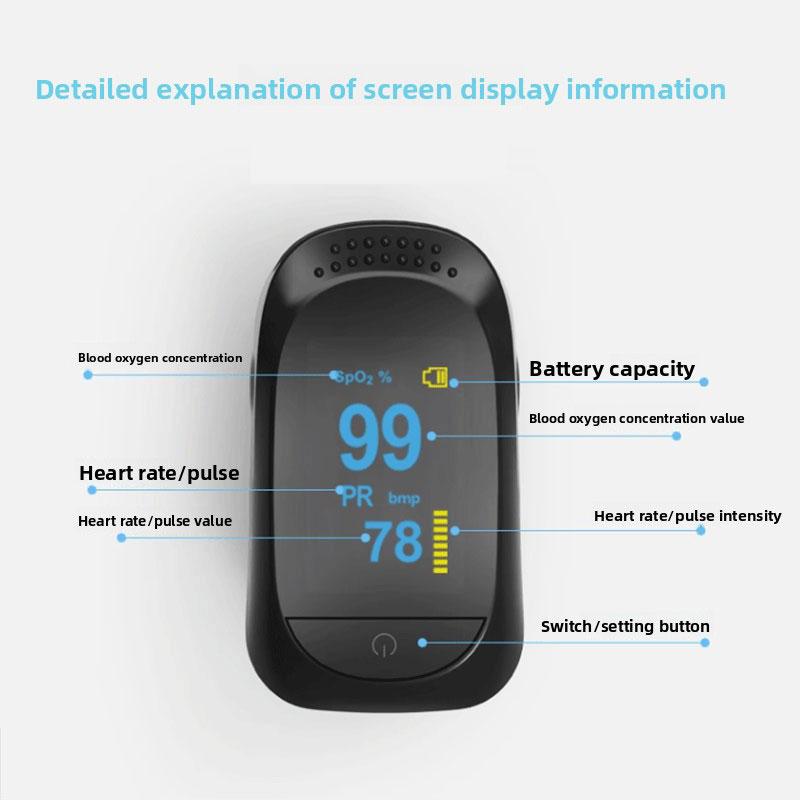 Digital Blood Oxygen Monitor - Heart Rate Sync & OLED High-Definition Screen