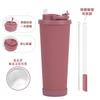 830ml Stainless Steel Vacuum Insulated Tumbler With Retractable Straw Lid Portable Handle Bubble Tea Travel Gym Car