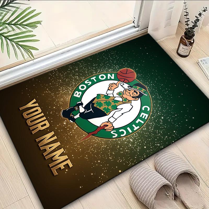 Custom Name Rug Boston-Celtics Logo Area Rug Suitable for Indoor And Outdoor,Carpets for Homes, Offices,Living Rooms,Home Decor,Christmas Gift