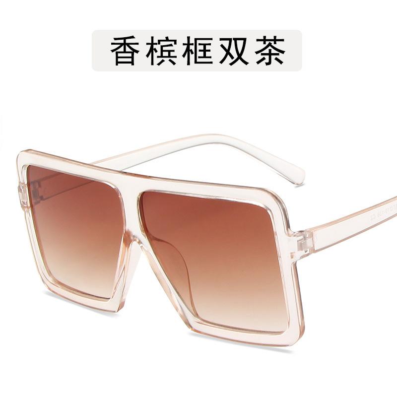 European and American fashion men's and women's sunglasses large frame personalized sunglasses, retro black super glasses trendy sunglasses