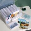 Clear Photo Storage Box 16 Inner Organizer Cards Keeper Craft Storage Case  Stickers