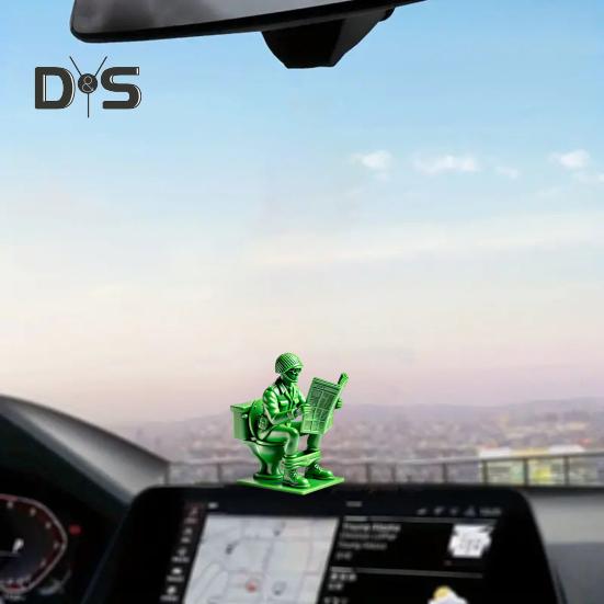 Статуэтка зеленого солдата в туалете, читающего газету, писающего человека, статуэтка из смолы, скульптура, модель, игрушка, украшение для домашнего офиса, рабочего стола, орнамент