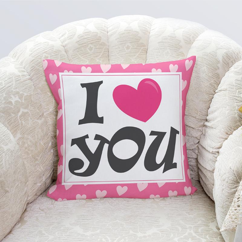 Подушка на День святого Валентина, короткий плюш, наволочка с принтом «Любовь», автомобильная, прикроватная, подарок