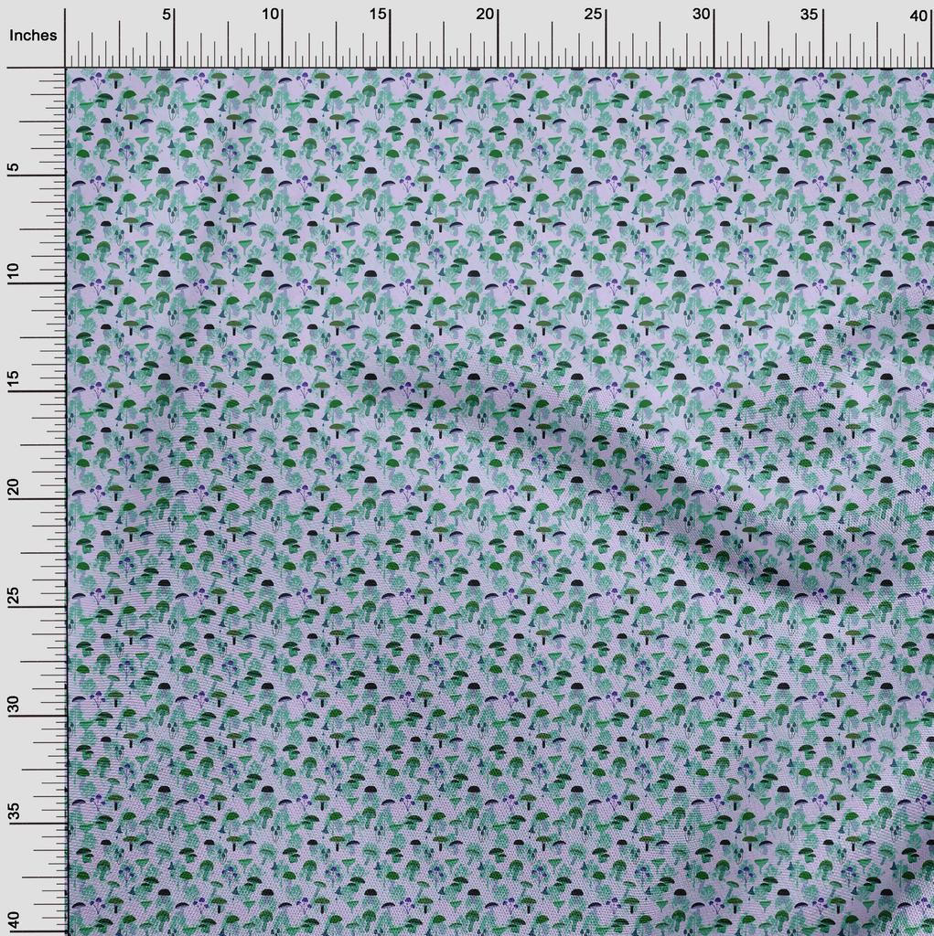 oneOone Cotton Flex Dusty Violet Fabric Autumn Mushroom Fabric For Sewing Printed Craft Fabric By The Yard 40 Inch
