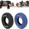 Tire-Shape Dog Chew Toys for Teeth Cleaning and Interactive Play - Pack of 2 Durable Rubber Toys for Large Breeds