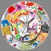 50 Origami Graffiti Stickers Personalized Cartoon Cute Little Fresh Decorative Mobile Phone Case Waterproof Cup Stickers
